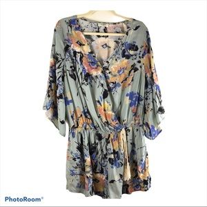 Umgee Floral Surplice Romper